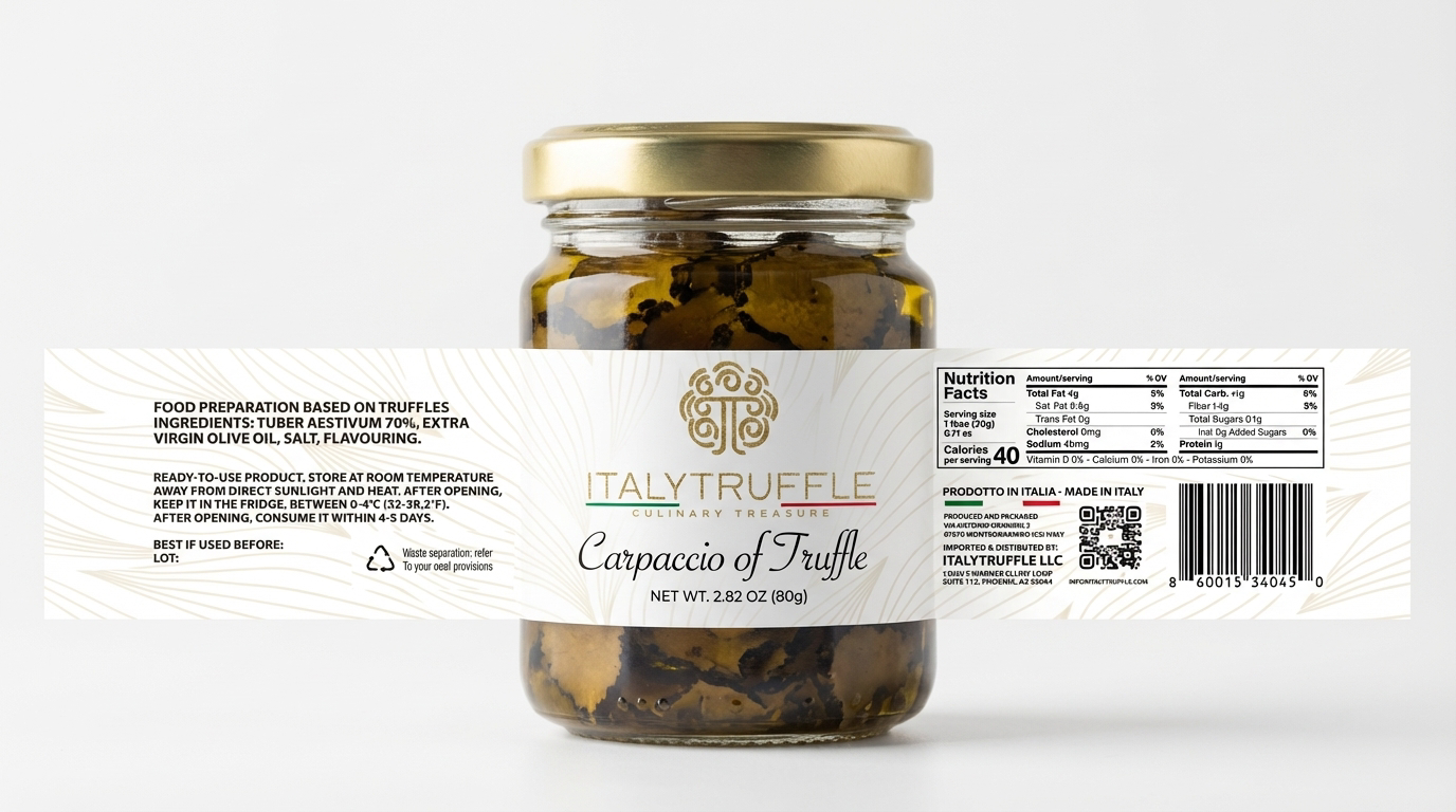 Carpaccio of Truffle – Summer Truffle Slices in Extra Virgin Olive Oil